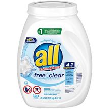 All Mighty Pacs Laundry Detergent, Free Clear for Sensitive Skin (120 Ct.) - $53.13