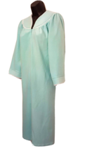 Carriage Court Bath Robe Vintage approx size Small Blue Velour Lace Trim Zip Up - £19.33 GBP