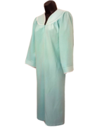 Carriage Court Bath Robe Vintage approx size Small Blue Velour Lace Trim... - £18.44 GBP