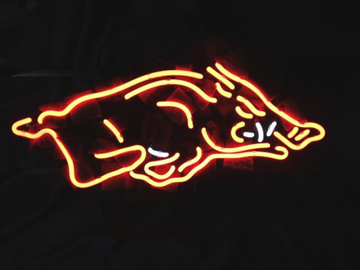 New NCAA Arkansas Razorbacks Football Bar Neon Light Sign 18"x16" [High Quality]