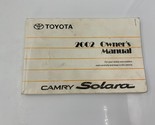 2002 Toyota Camry Solara Owners Manual OEM G04B55024 - £35.96 GBP