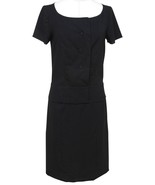 CHLOE Dress Shift Black Short Sleeve Scoop Neck Buttons Sz 34 2007 - £132.40 GBP