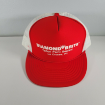 Diamond Brite Hat Red and White Mesh Back Snapback - $10.73