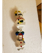 Christmas X-Mas Hanging Snowman Snowwoman Ornaments 9.5&quot; - £23.57 GBP