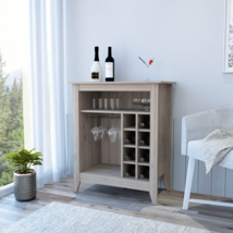 Light Gray Bar Coffee Cart 38&quot;H | Wine Rack, Kitchen Living Room Storage - $216.99