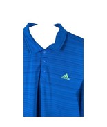 Adidas Golf Polo Blue Green Logo Striped Shirt Mens size Large Climacool - $39.83 CAD