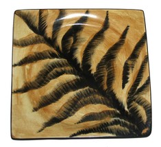VTG Laurie Gates Parisian Palm Fronds Square Handpainted 10.5&quot; Dinner Pl... - $13.99