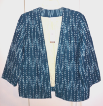 Pure Jill Ladies 3/4-SLEEVE Open IKAT/KANTHA Stitching Cotton JACKET-M-NWT-$169 - £65.44 GBP