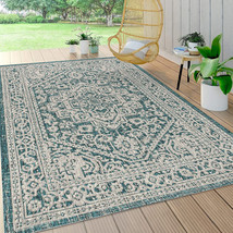 Smb101C-9 Sinjuri Medallion Textured Weave Indoor Outdoor Rug Bohemia - £241.94 GBP