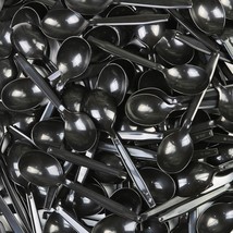 Heavyweight Disposable Plastic Cutlery (250 Black Soup Spoons). - £25.84 GBP