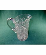 Vintage Water Pitcher, Thick Prescut Crystal, Pinwheels &amp; Shapes Pattern... - $78.35