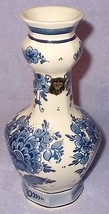 Vintage Blauw Blue Delfts Hand Painted Vase Holland with Label - £10.35 GBP