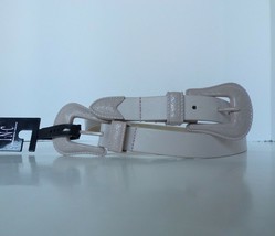 New INC Western Double Buckle Faux Leather Belt (Blush) Large - MSRP $42.50 - £13.28 GBP