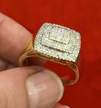 Imitación 2.20CT Diamante Hombres 14K Oro Amarillo Chapado Anillo de Boda - £150.92 GBP