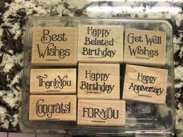 Lot of 21 Wood Mounted Stamps by Stampin Up - $8.99