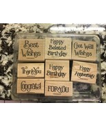 Lot of 21 Wood Mounted Stamps by Stampin Up - $8.99