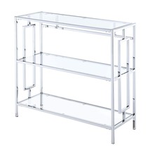 Town Square 3-Tier Bookcase, Clear Glass/Chrome Frame - $199.99