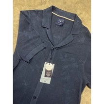 Steel &amp; Jelly Mens Jacquard Textured Knit Polo Shirt Premium Cotton Blue S - $655.95 MXN