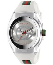 Gucci YA137302 Silver Dial Rubber Strap Unisex Watch - £695.43 GBP