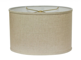 14" Dark Wheat Throwback Oval Linen Lampshade - $2,799.11 MXN