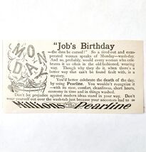 1897 Pearline Soap Job&#39;s Birthday Advertisement Victorian Detergent ADBN1A5 - $10.00