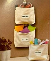 Linkable Set Of 3 Self Custom Small Decorative Storage Bags Canvas Style... - $10.99
