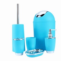 6-Piece Plastic Bathroom Accessory Set Blue - $135.62