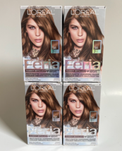 4x L&#39;Oreal Paris Feria #58 Medium Golden Brown Bronze Shimmering Hair Color Dye - £66.10 GBP