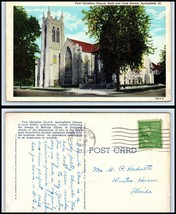 ILLINOIS Postcard - Springfield, First Christian Church Sixth &amp; Cook Sts J10 - £2.36 GBP
