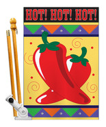 Chili Hot - Applique Decorative Pole Bracket House Flag Set HS117020-P2 - £51.93 GBP