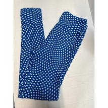 Lularoe One Size Geometric Blue Leggings Blue Square High Rise Athleisur... - $21.95