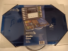 Reeves Art Studio Case Blue Metal 16.5&quot; x 10.5&quot; Briefcase Style Art Set  - £40.20 GBP