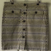 W by Worth Women's Geometric Button-Up Mini Skirt Size 6 Multicolor - $19.80