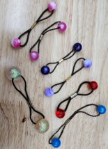 GOODY Brand Set of 7 Twin Bead Ponytail Holders Sparkle Marbled Solid Vi... - $33.26