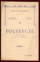 Salle Rameav Program Polyevcte Pierre Corneille 1920 Theater Play Brochu... - $33.03