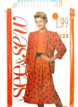 Vintage  See &amp; Sew #6523 Skirt Jacket Top Sewing Pattern - £3.84 GBP