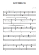 Gymnopédie No.2 by Erik Satie. (Sheet Music Piano) - $5.96