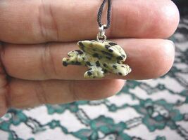 (an-eag-1) Bald EAGLE White black spotted carving Pendant NECKLACE FIGUR... - $8.00