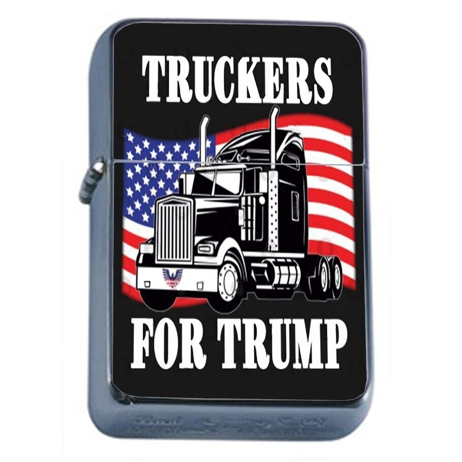 Truckers For Trump L3 Flip Top Oil Lighter Windproof President Donald Tr... - $14.80