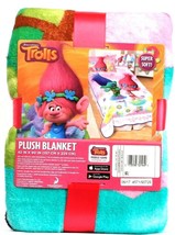 1 Dream Works Trolls Super Soft Plush Childrens Blanket 62in X 90in 4571... - $38.99