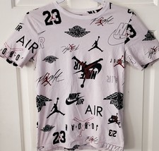 Jordan Youth Large Ages 12-13 All Over Print Shirt White - $14.87