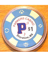 (1) $1. PARKERS CASINO CHIP - SHORELINE, WASHINGTON - BUD JONES MOLD - 2003 - £6.83 GBP