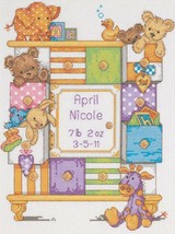 DIY Dimensions Baby Drawers Birth Record Bears Counted Cross Stitch Kit ... - $28.95