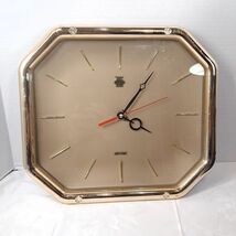Vintage Union Emblem wall clock Quartz Gold brass tone octagon octagonal... - $29.00