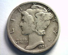 1928 Mercury Dime Very Fine+ Vf+ Nice Original Coin Bobs Coins Fast 99c Shipment - £6.41 GBP