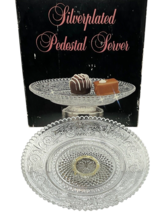 Crystal & Silver Plate Pedestal Server Candy Dish Plate Collectible  5.75" image 2