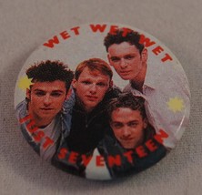 Vintage Wet Just Seventeen Boy Band Pin Pinback Button Badge - $45.55