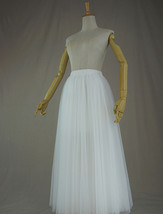 Ivory White Tulle Midi Skirt Women Plus Size Fluffy Tulle Skirt for Wedding image 7