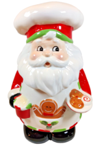 Sleigh Bell Bistro Santa Claus Chef Gingerbread Cookie Jar Christmas Brand New - £55.03 GBP