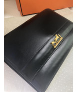 XLT Auth HERMES Black Box Leather 25cm Eugenie Messenger/Shoulder/Clutch GHW - $3,999.99